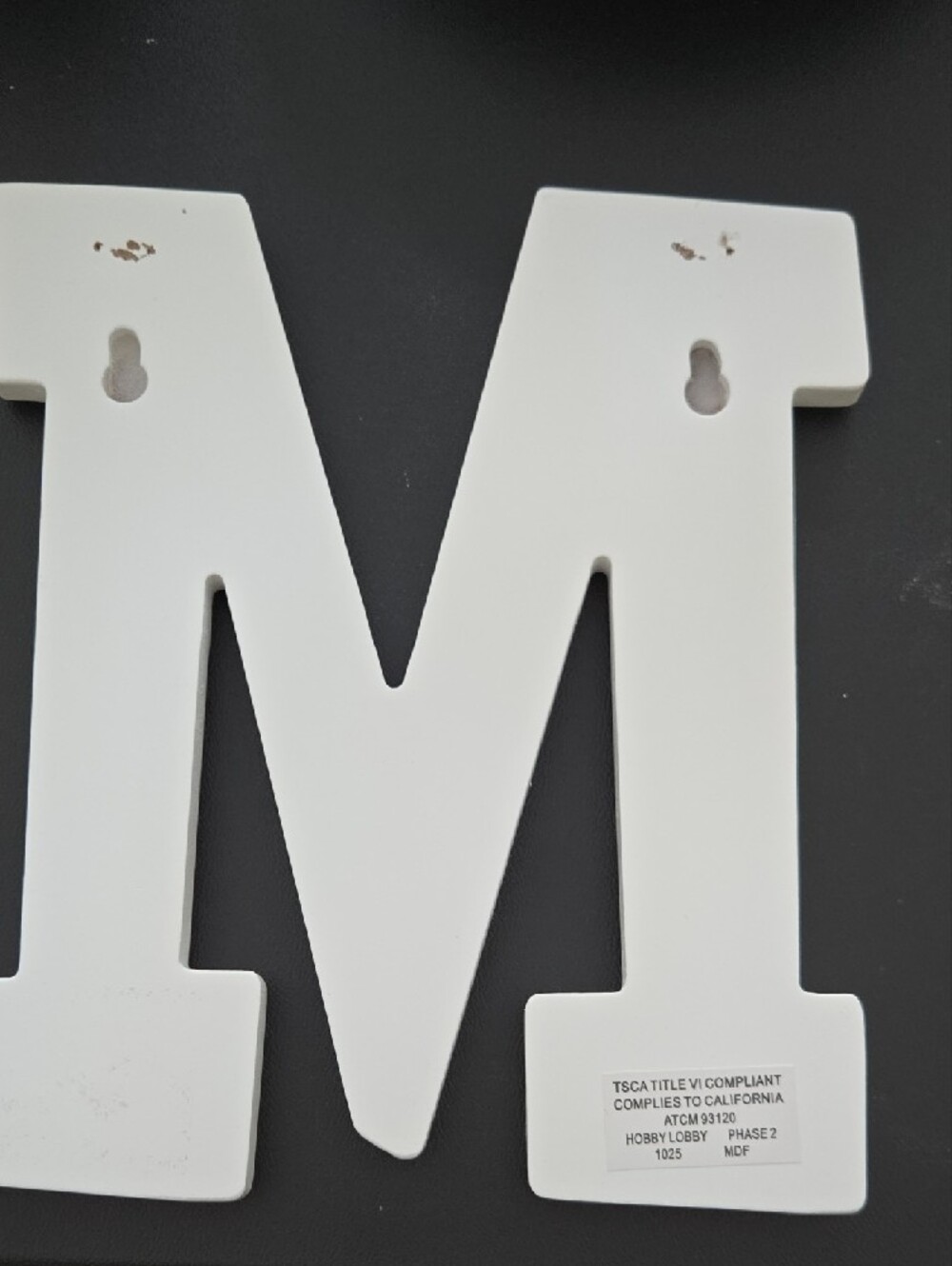Lux White Letter "M" - Picture 3 of 3